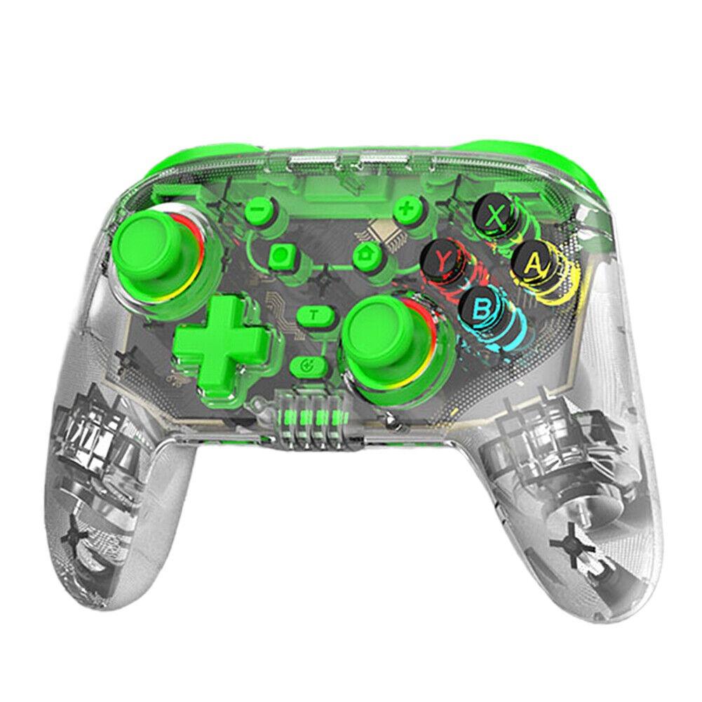 

Многоплатформенный беспроводной игровой контроллер для Switch Pro Game Controller Joypad 15.3*10.5*6.1cm зелёный/прозрачный