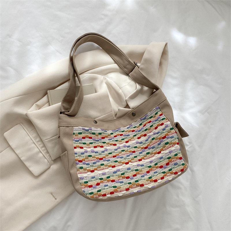 

Літо 2024 нова мода проста сумка через плече великої місткості сумка для відпочинку приміська сумка-месенджер модна жіноча сумка хакі