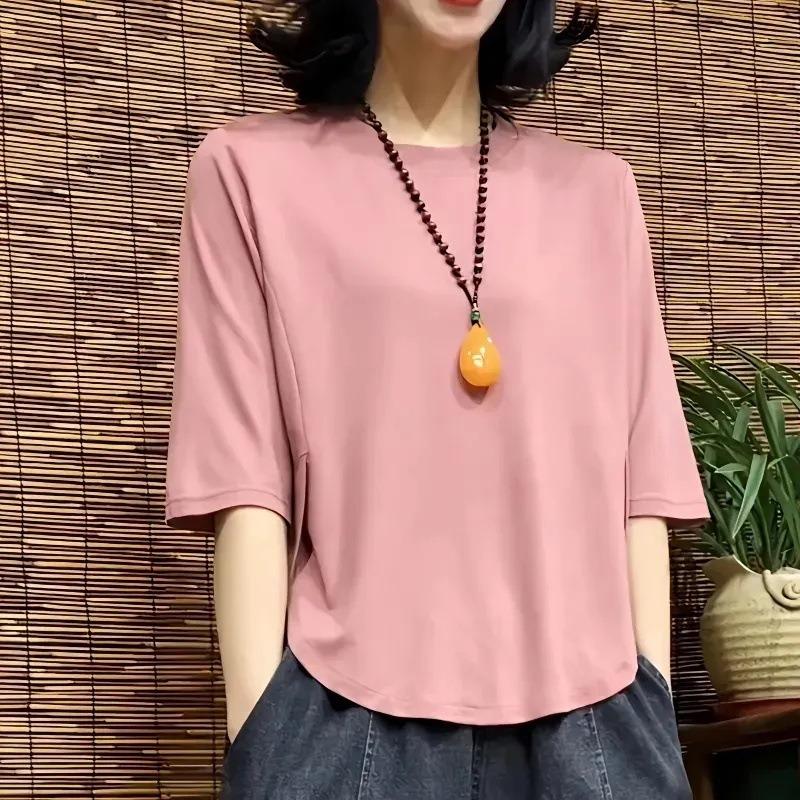 Irregularly Designed New Style Mid-sleeve Summer Shirt