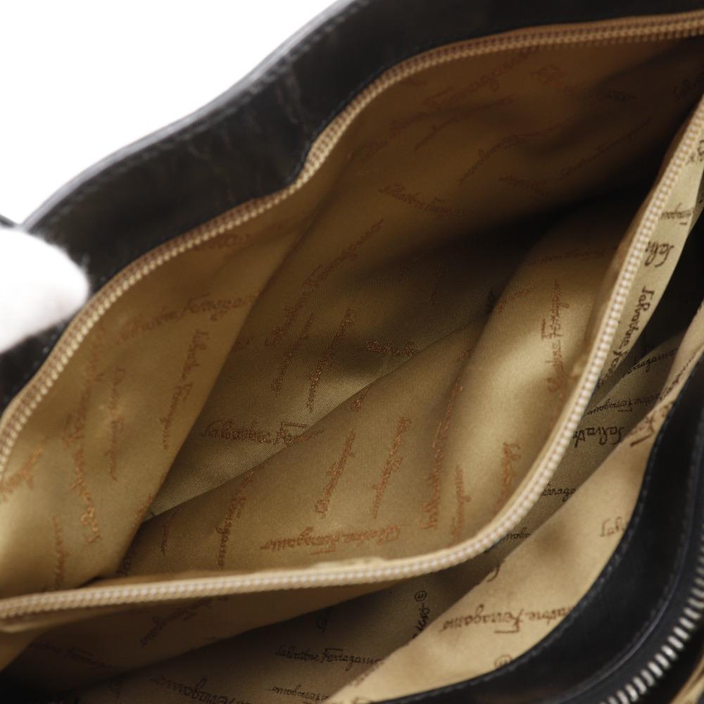 Salvatore Ferragamo Gancini Tote Bag DY-21 7814 black Calfskin Women Used