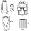 Abimars Wire Cable Clamps 3/8", 304 Stainless Steel Wire Rope Clamp, Cable Clip Clamp with Aluminum Crimping Loop and Thimble