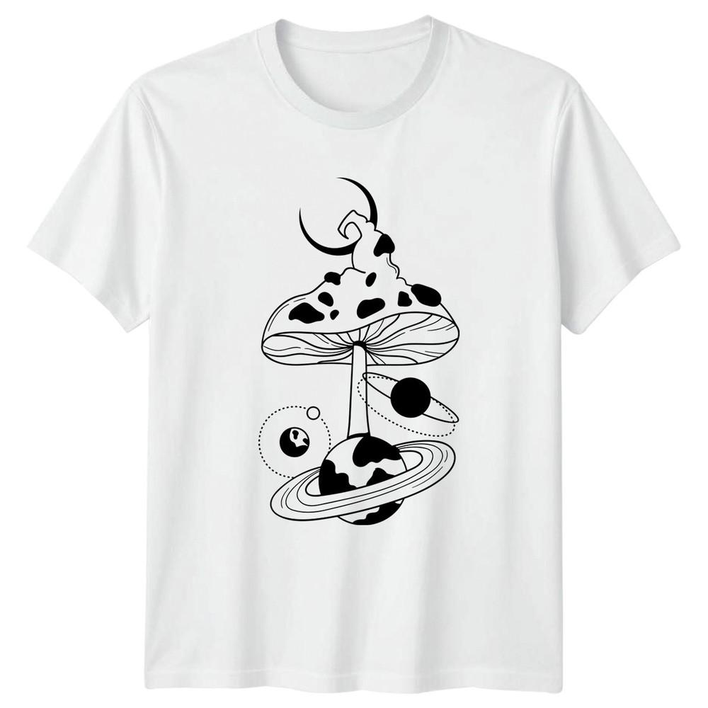 Mystical Mushroom Planet Space Moon TShirt Mushroom Celestial Fantasy Nature S