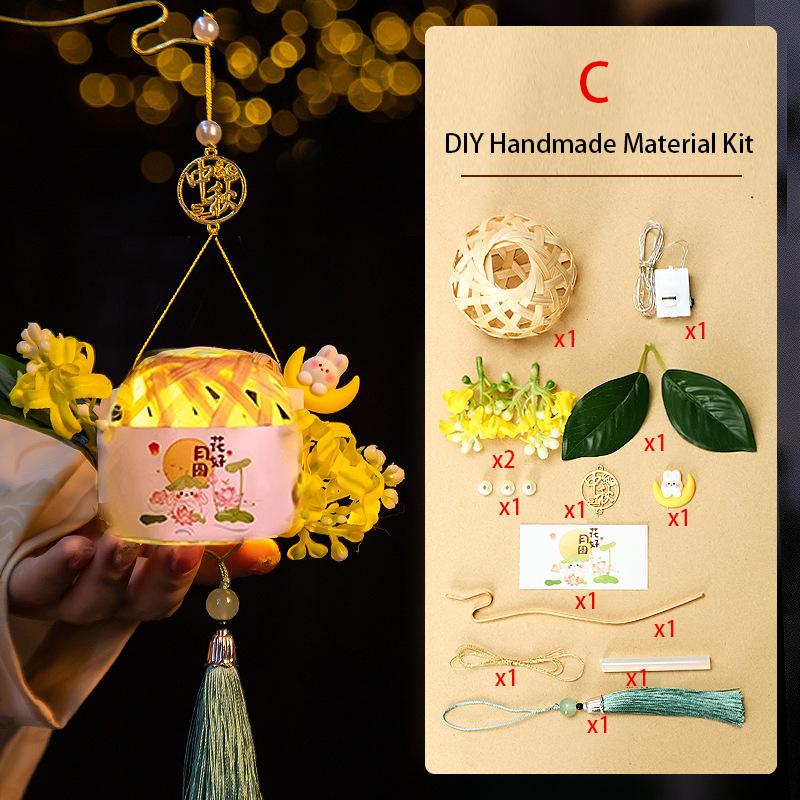 Chinese Mid-Autumn Festival Lanterns New Bamboo Handmade Children's Rabbit Lantern Festive Atmosphere Decoration Handicraft