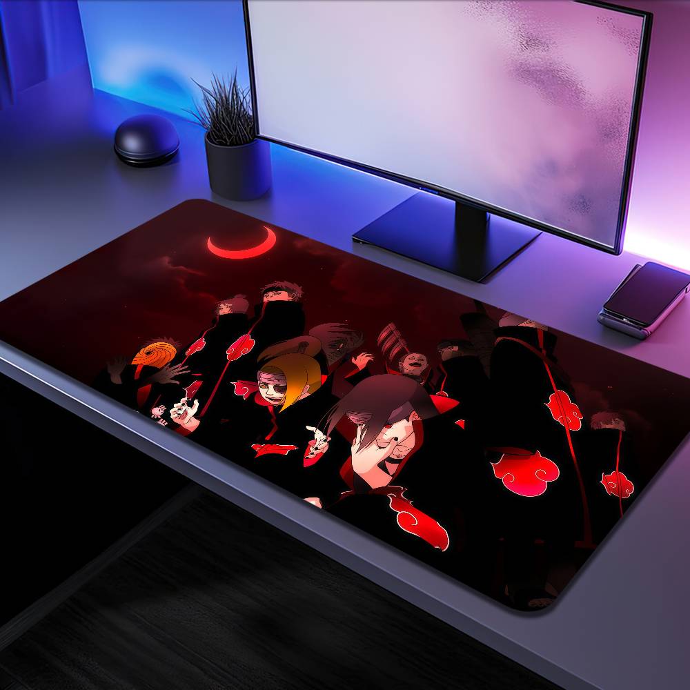 Anime NARUTO Akatsuki Mousepad Large Desk Mat Keyboard Ergonomic Office Rubber PC Non-slip Anti-fray Home Custom Game