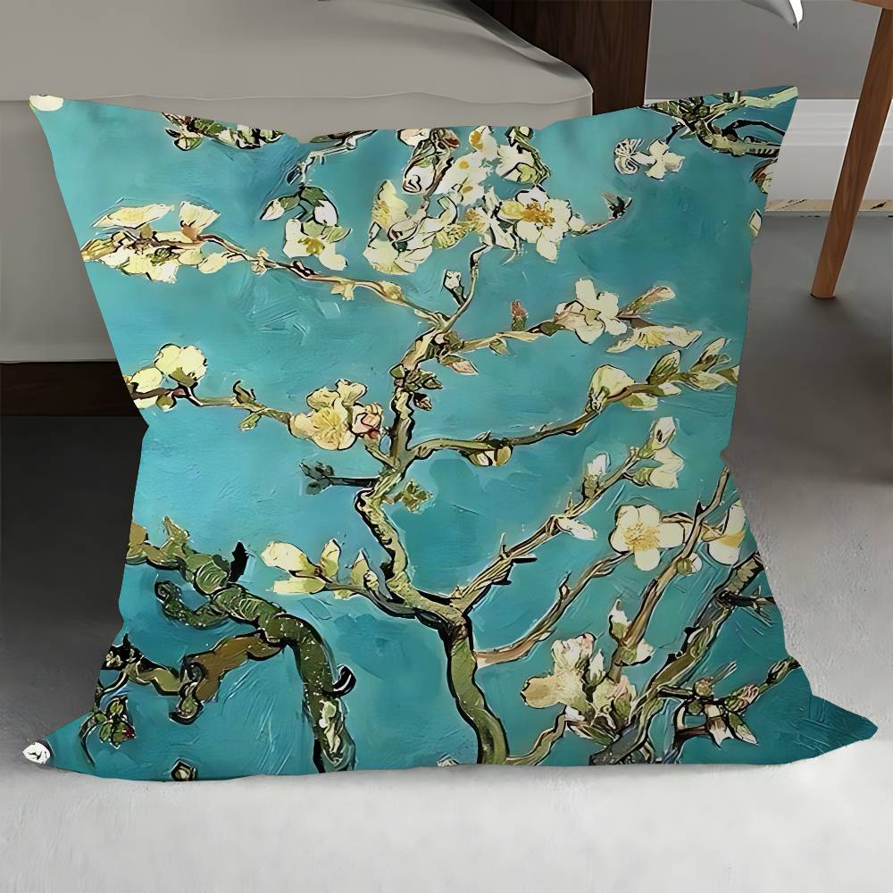 

Ван Гог Художні Олійні Наволочки Мультяшні Декоративні Для Дивана Дому Двосторонній Друк Короткий Плюш Мила Наволочка 12x12Inch