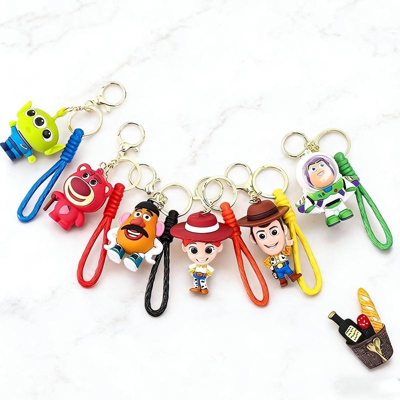 Disney Super Cute Animation Toy Story Theme Keychain Woody Buzz Doll Keychain Couple Bag Pendant Keychain Accessories Toy