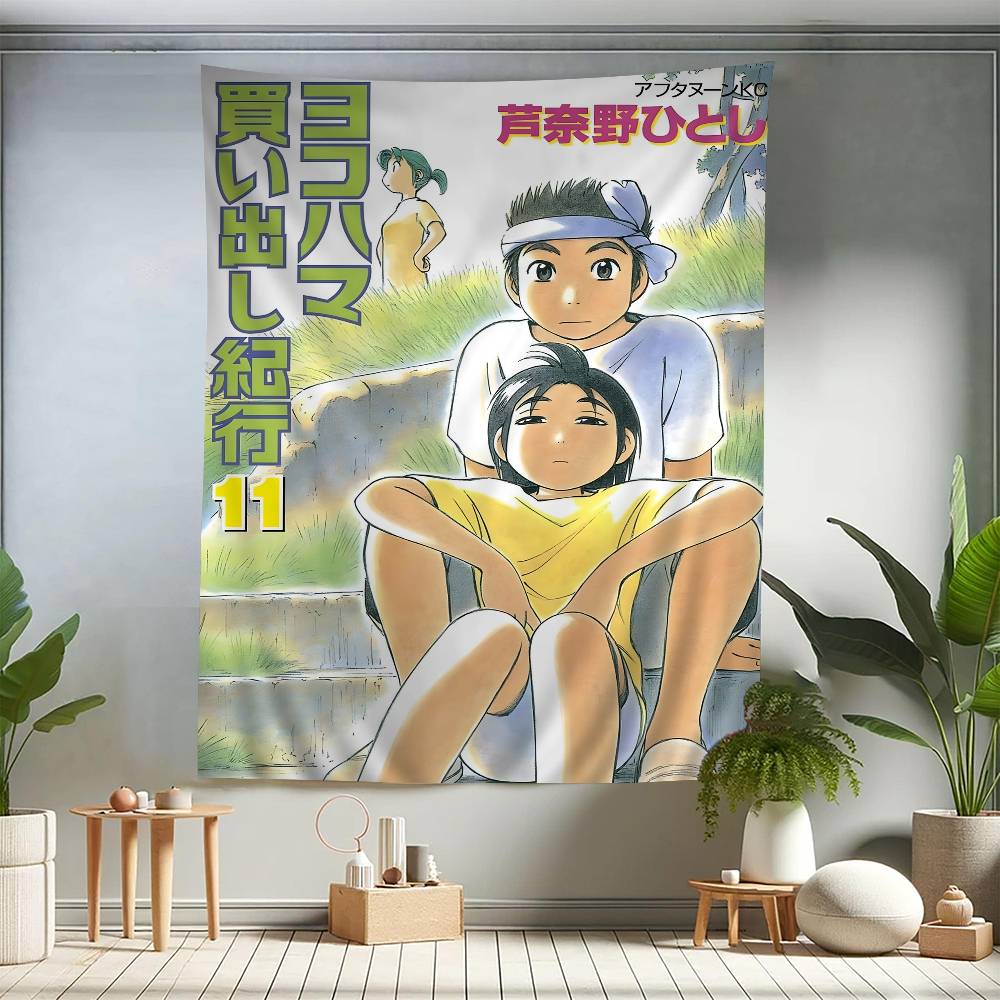 Hot YYokohama Kaidashi Kikou Printed Large Wall Tapestry Hanging Tarot Hippie Wall Rugs Dorm Cheap Hippie Wall Hanging