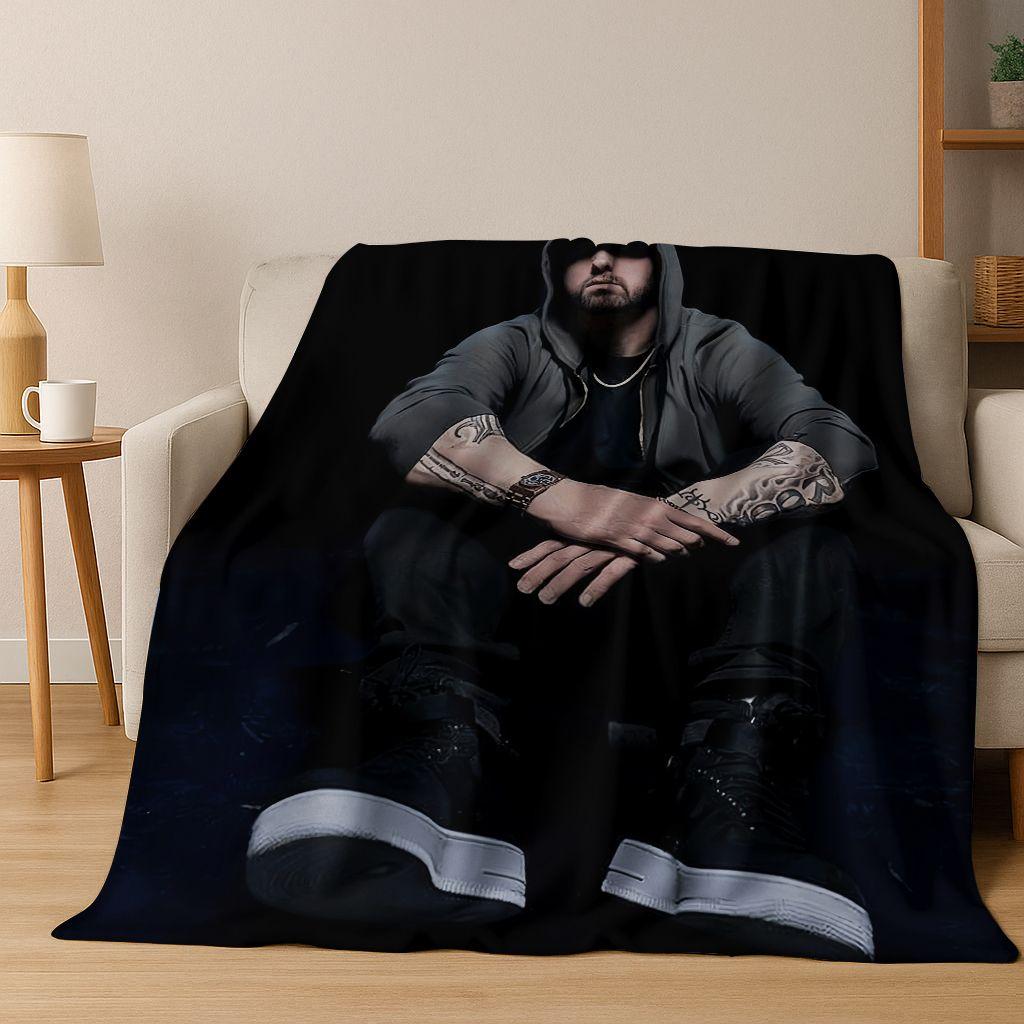 Tupac 2pac Rapper Eminem Hip Hop Rap God Art Flannel Blanket,Cozy Soft Throw Blanket for Home Bedroom Bed Sofa Cover Kids Gift