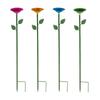 Bee Watering Station Metal Bee Water Feeder with Stake Standing Bee Feeder Flower Shape Multi-Function Gardening Supplies