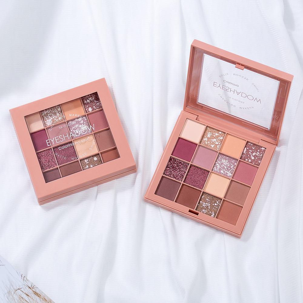 

16 цветов, пигментная палитра теней для век, республиканский матовый мерцающий блеск, очаровательная пудра, палитра теней для век, макияж для глаз 16 colors