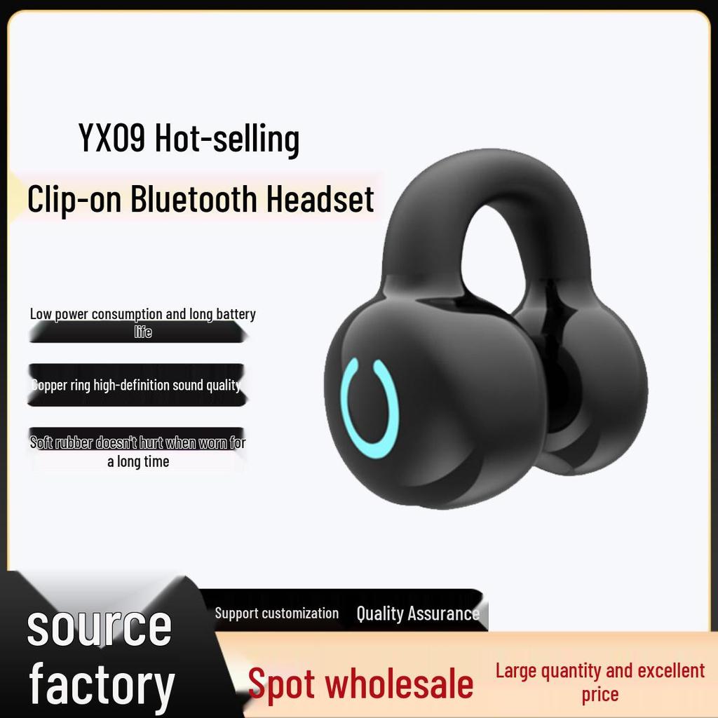 YX09 Ear Clip Wireless Gaming Earphones: Long Battery Life, Ultra-Low Latency, Sports Compatibility.