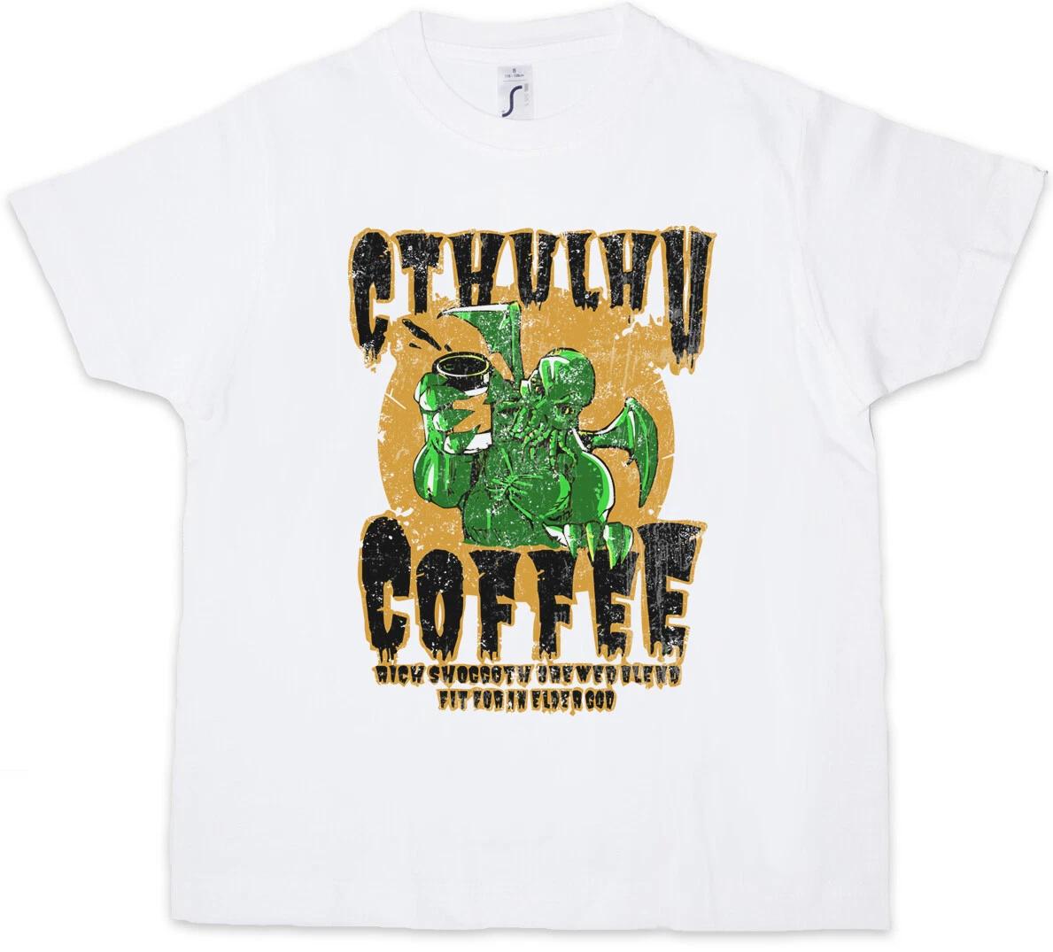 

CTHULHU COFFEE Kids Boys kids boys T-Shirt Horror Arkham Miskatonic Lovecraft Dunwich 120