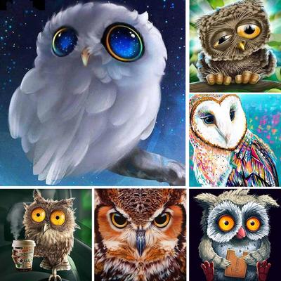 5D Diy Diamond Painting Cartoon Owl Cross Stitch Kit Full Drill Round Embroidery Mosaic Art Picture Of Rhinestones Home Decor
