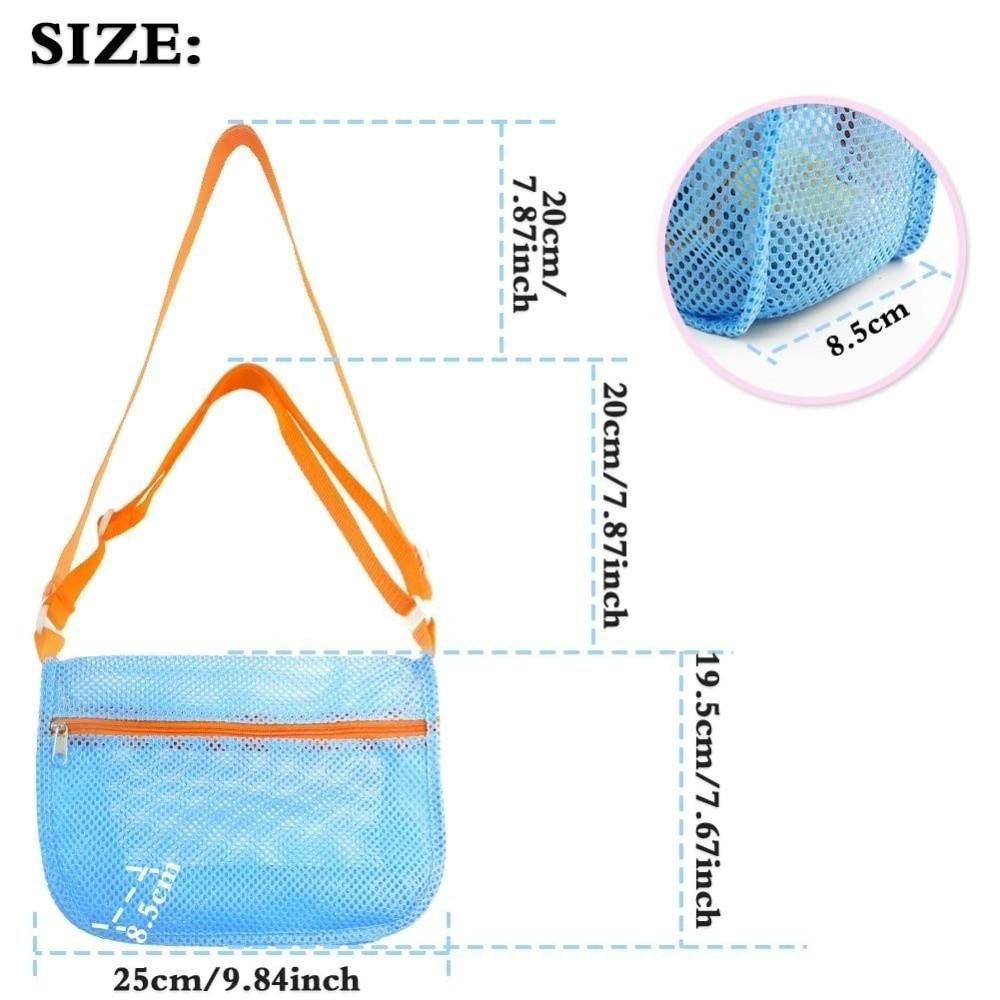 3Pcs Multifunctional Mesh Beach Bags Large Capacity Shell Pouch for Sand Toys