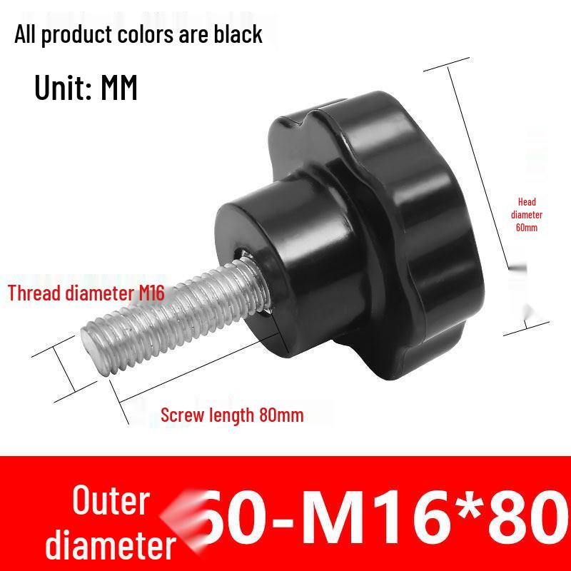 Star-Shaped Bakelite Hand-Tightening Screw Handle (M4-M10)
