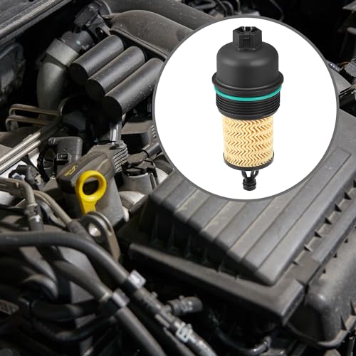 Partuto Oil Engine Filter Housing Cap Cover No. 311401 - Plastic, Black, with Oil Filter for Maserati Ghibli 2014-2019 - 1pc