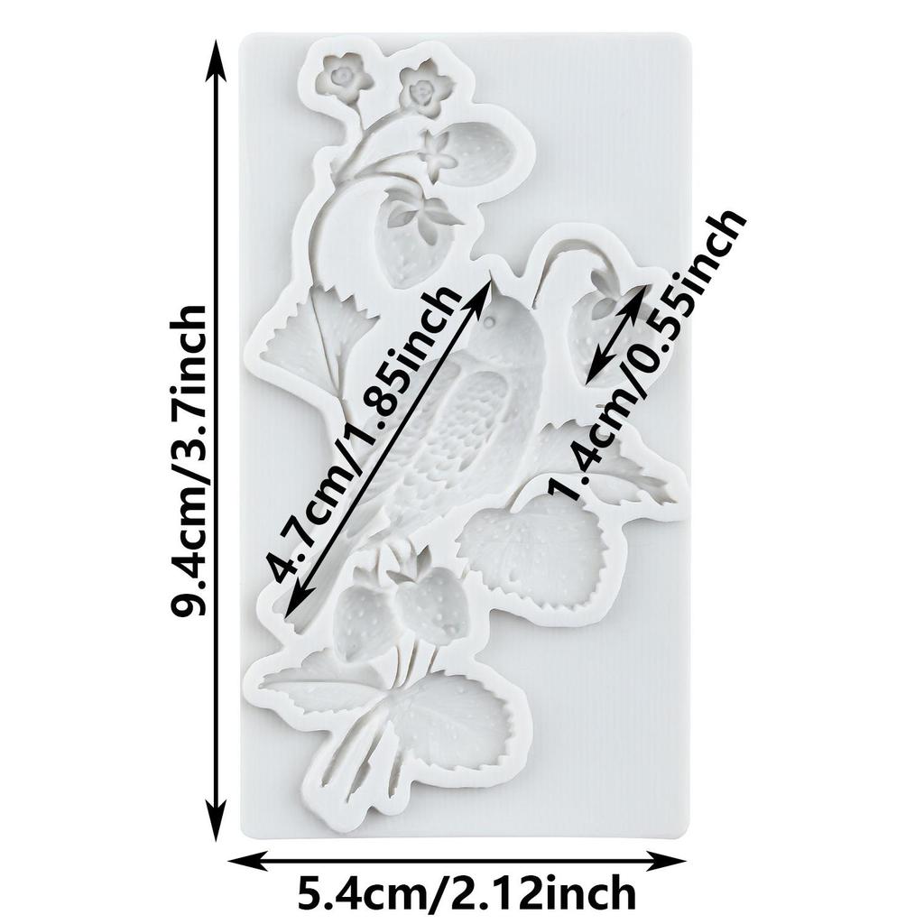 Vogel Silikonform Erdbeere Fondantformen Kuchen Dekorationswerkzeuge Cupcake Topper Süßigkeiten Harz Ton Schokolade Gumpaste Form