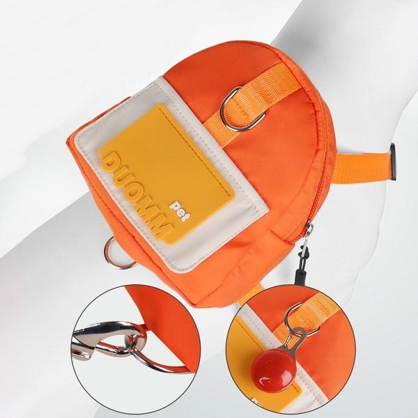 Kompet Rucksack Punkte Hund Katze Spazierleine Brustgurt Geschirr Leine Leine Set, Orang