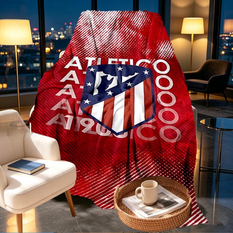 Coperta con Stampa Atletico Madrid - Morbida e Confortevole, per Camera da Letto, Viaggio, Divano, Decorazione per la Casa - Regalo di Compleanno o Natale per un Amico