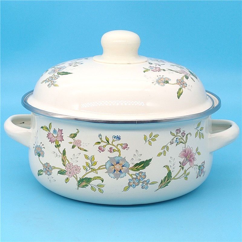 

Емальована каструля потовщена емаль Фу пароварка каструля для локшини швидкого приготування 20см