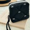 Quilted Toiletry Bag Multi-functional Sanitary Napkin Storage Bag Coquette Bow Cosmetic Bag  Trave
