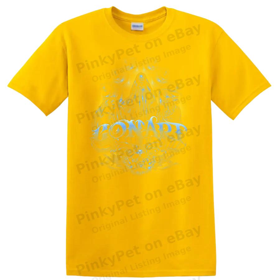 GONAPA Graphic T Shirt Spiritual Art Design Skeletons Blue Yellow Colors Tee