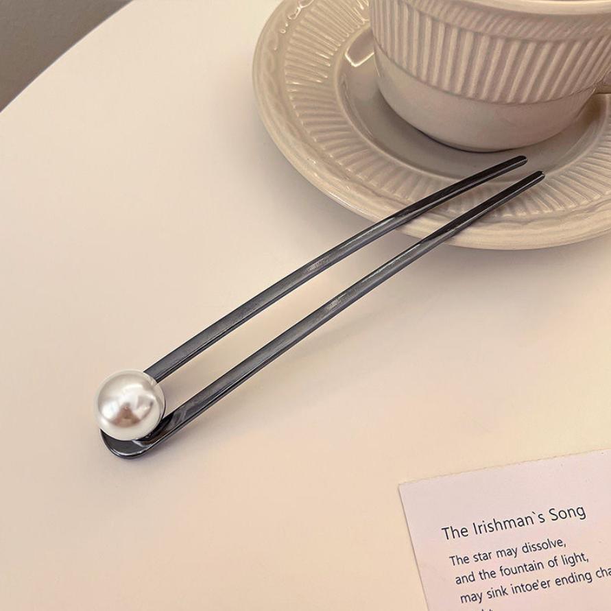 Neue Retro-Temperament-Perlen-U-förmige Haarspangen-Clips Kopfplatte Haarforke Haarstäbchen Kopfschmuck für Damen Mädchen Schmuckgeschenke