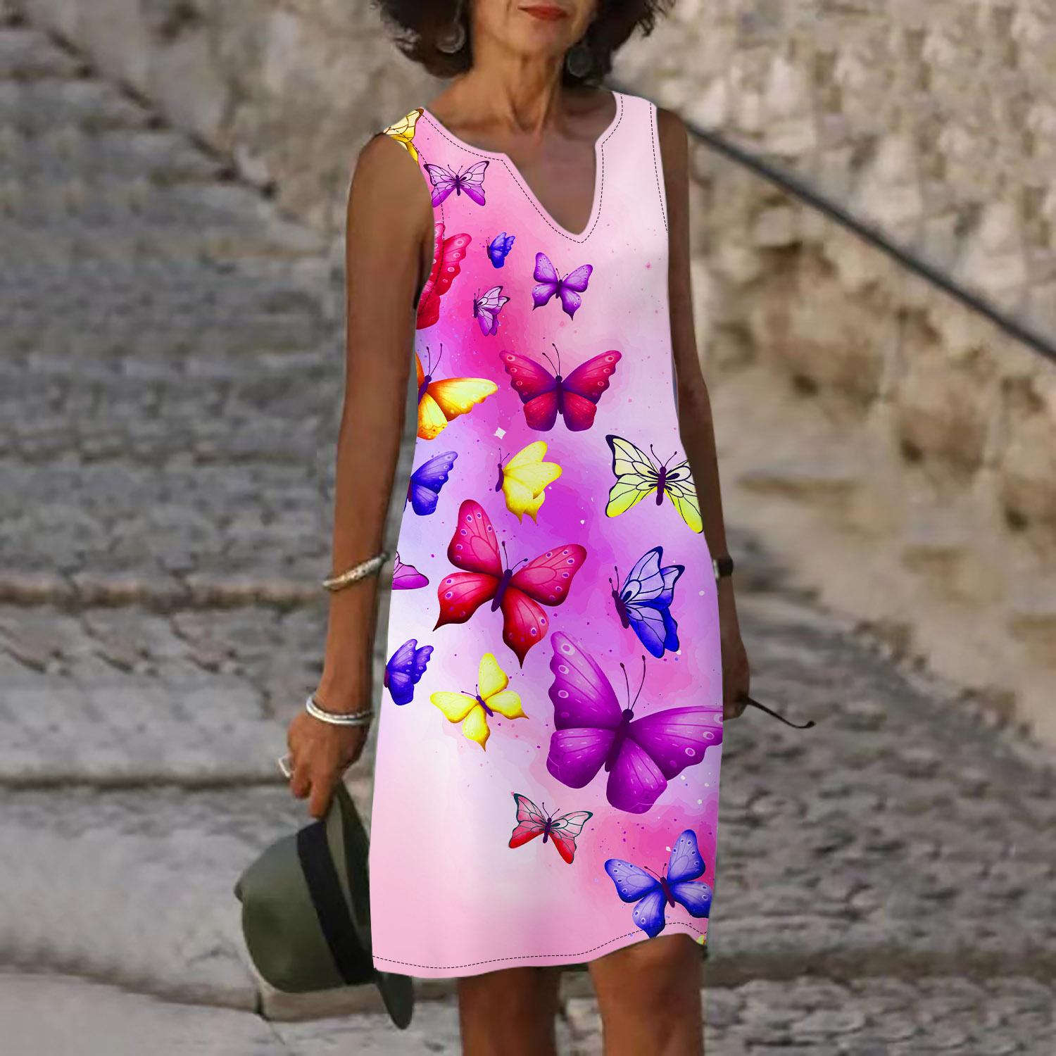 

Женское летнее синее платье с v-образным вырезом и принтом ромашки, повседневное модное платье без рукавов, повседневные свободные сексуальные платья размера плюс XS-8XL 8XL розовый