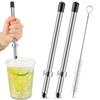 Efficient Straw Puncher Stainless Steel Lemonade Stand Supplies Beverage Mixer  for Plastic Lids
