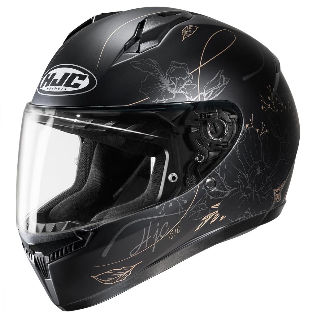 HJC HELMETS C10 Epic Full Face Motorcycle Helmet with Ventilation and Internal Detachable Fit, HJH237 BLACK, Size L (58-59cm)