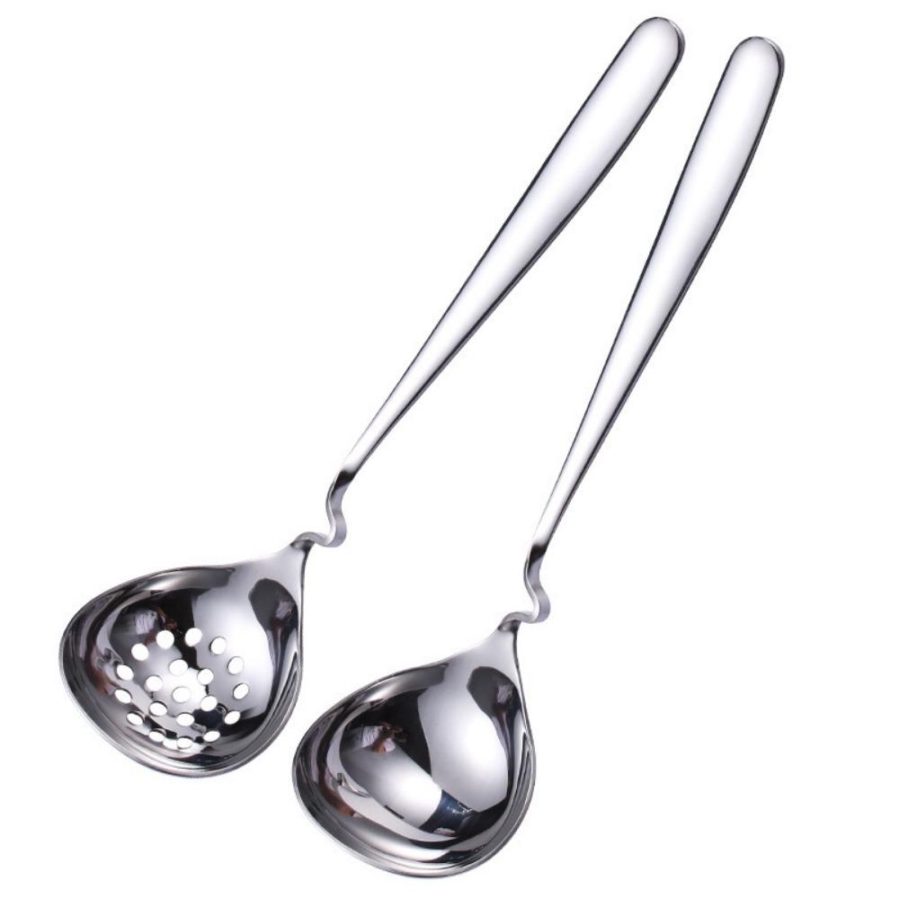 Curved Handle Design Soup Spoon Long Small Tools Household Colander Spoon  Kitchen Supplies
