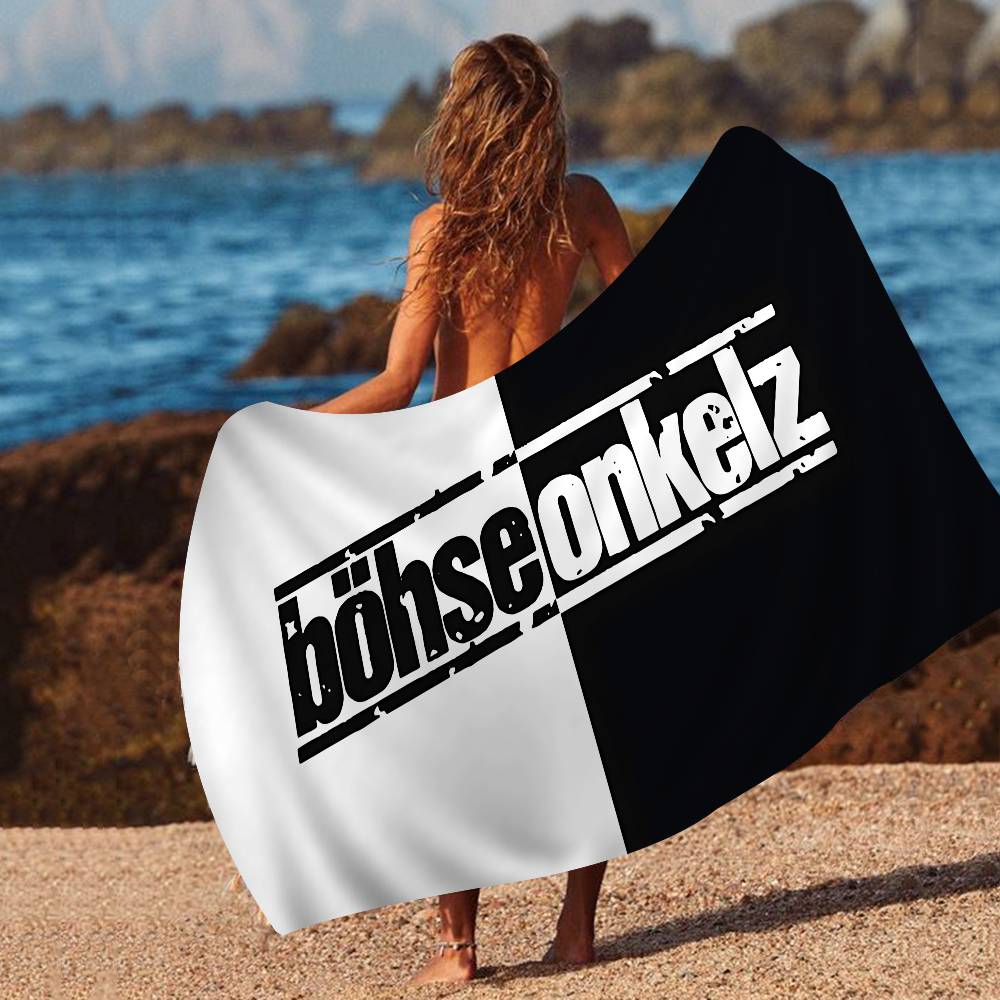 G-Germany B-Bohse O-Onkelz Bath Towel Microfiber Soft Water Absorbing Breathable For Girl Kids Decorative Cartoon Beach Towel