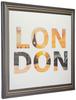 London Typography Fabric Wall Art Panel, 57 x 57 cm, Made in Japan