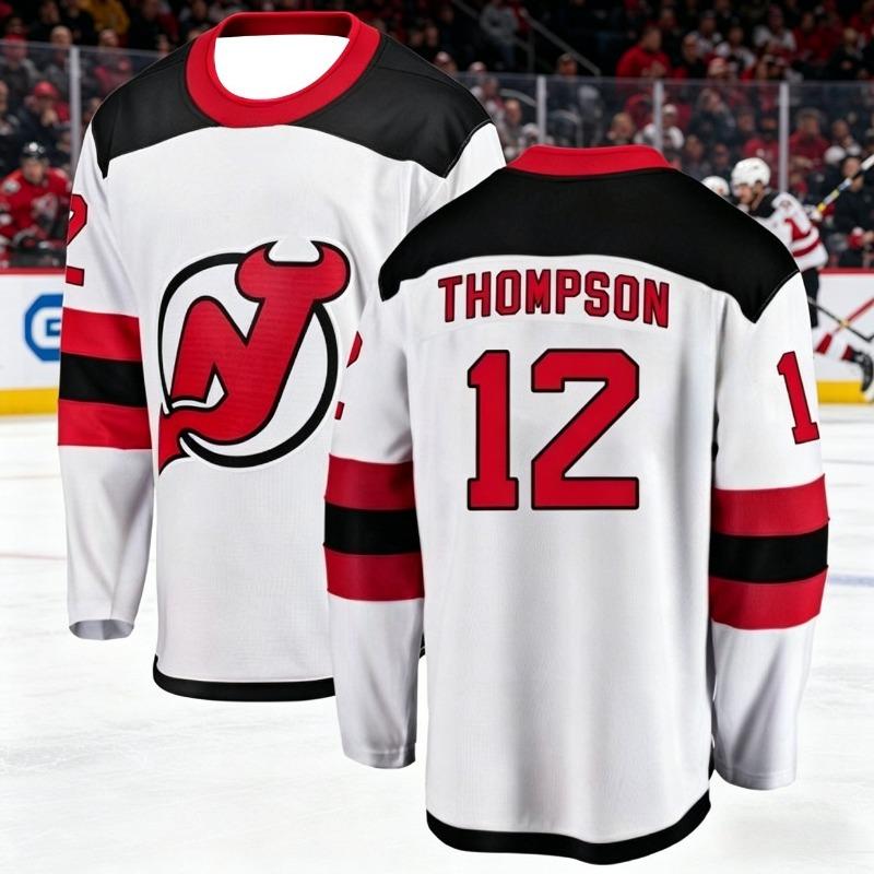 2026 New Jersey Pánský Nový Tréninkový Oblek na Lední Hokej 3D Tištěný Tým Ďáblů Bílý Sportovní Dlouhý Rukáv Rodina