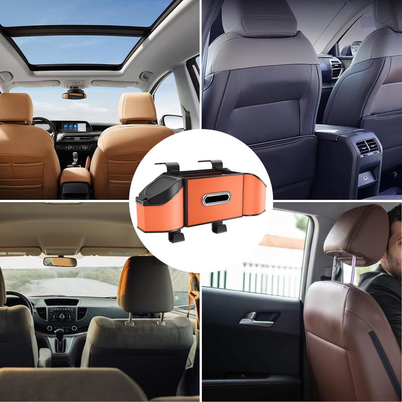 For All Fit Back Seat Organizer Bag For Car PU Leather Storage Bag Waterproof Backseat Car Organizer Multipurpose Seat Organizer