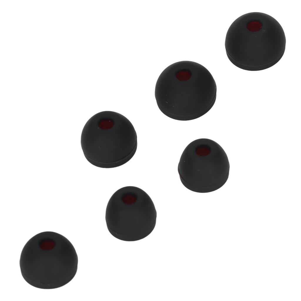 3 Rozmiary 6 Szt. Wymienne Wkładki do Uszu Miękkie Silikonowe Końcówki do Uszu Słuchawki Redukujące Szumy do SłuchawekCzerwony Czarny