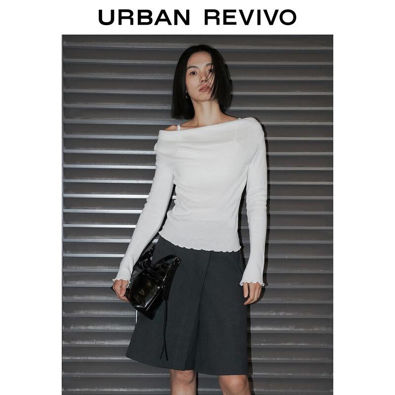 UR Dámský pletený svetr s dlouhým rukávem a odhalenými rameny