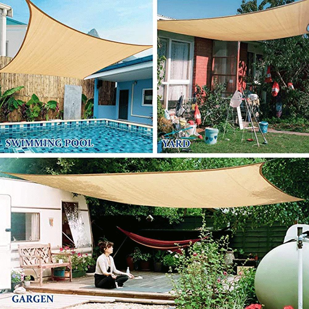 Weather Resistant Shade Sail Awning 2.5*3cm Rectangle Canopy 185 GSM High-density Polyethylene Easy Installation