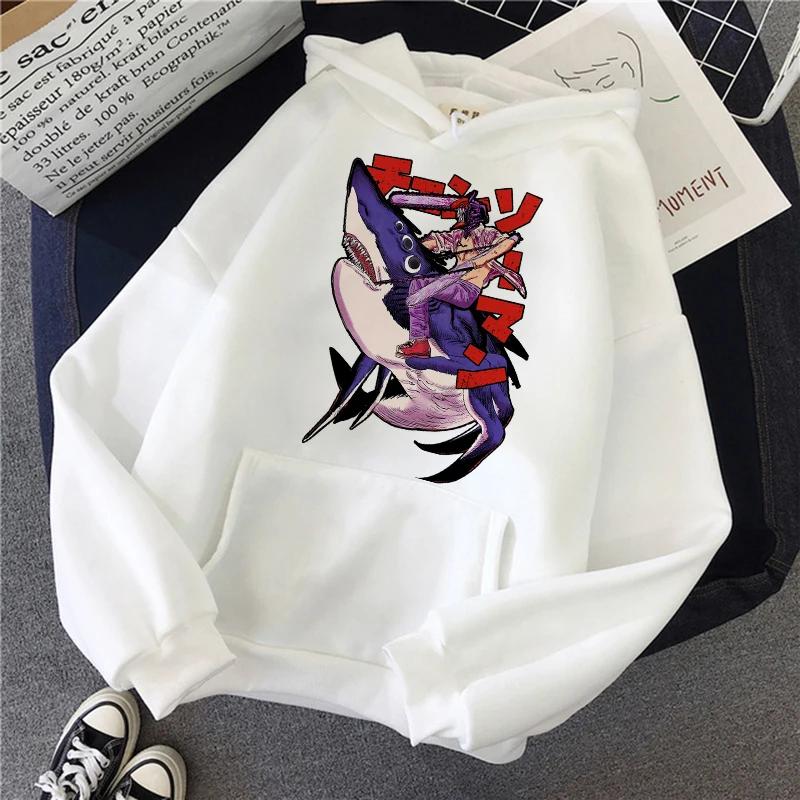 Motorová pila Anime Dámské Mikiny s kapucí s klokaní kapsou Harajuku Dámský Rukáv Pulovr Ležérní Streetwear Oblečení Topy Estetické Oblečení