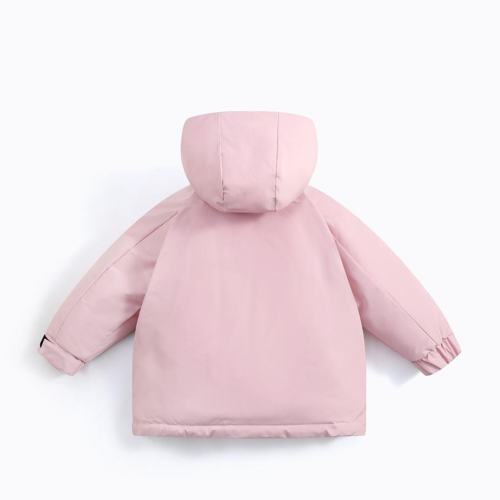 Kids -Lined Hooded Windbreaker Jacket Casual Outdoor Coat for Boys and Girls