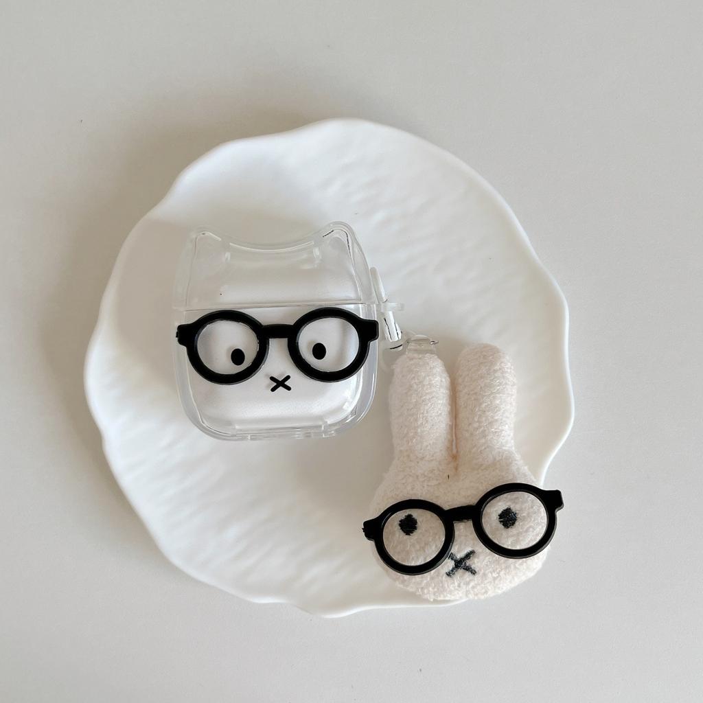 Glasses Miffy Rabbit for Apple AirPods4 Earphone Case 2/3 Generation AirPods Pro3 Protective Case Cute