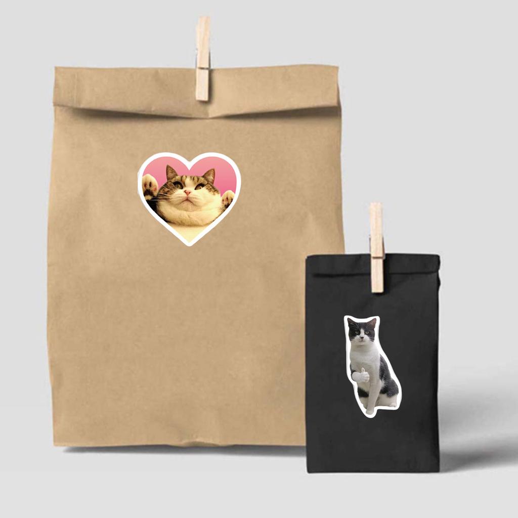 50Pcs Cats Theme Sticker Cartoon Animal Sticker for Journal Planner Pen Case Children Sticker for Rewarding Scrapbooking