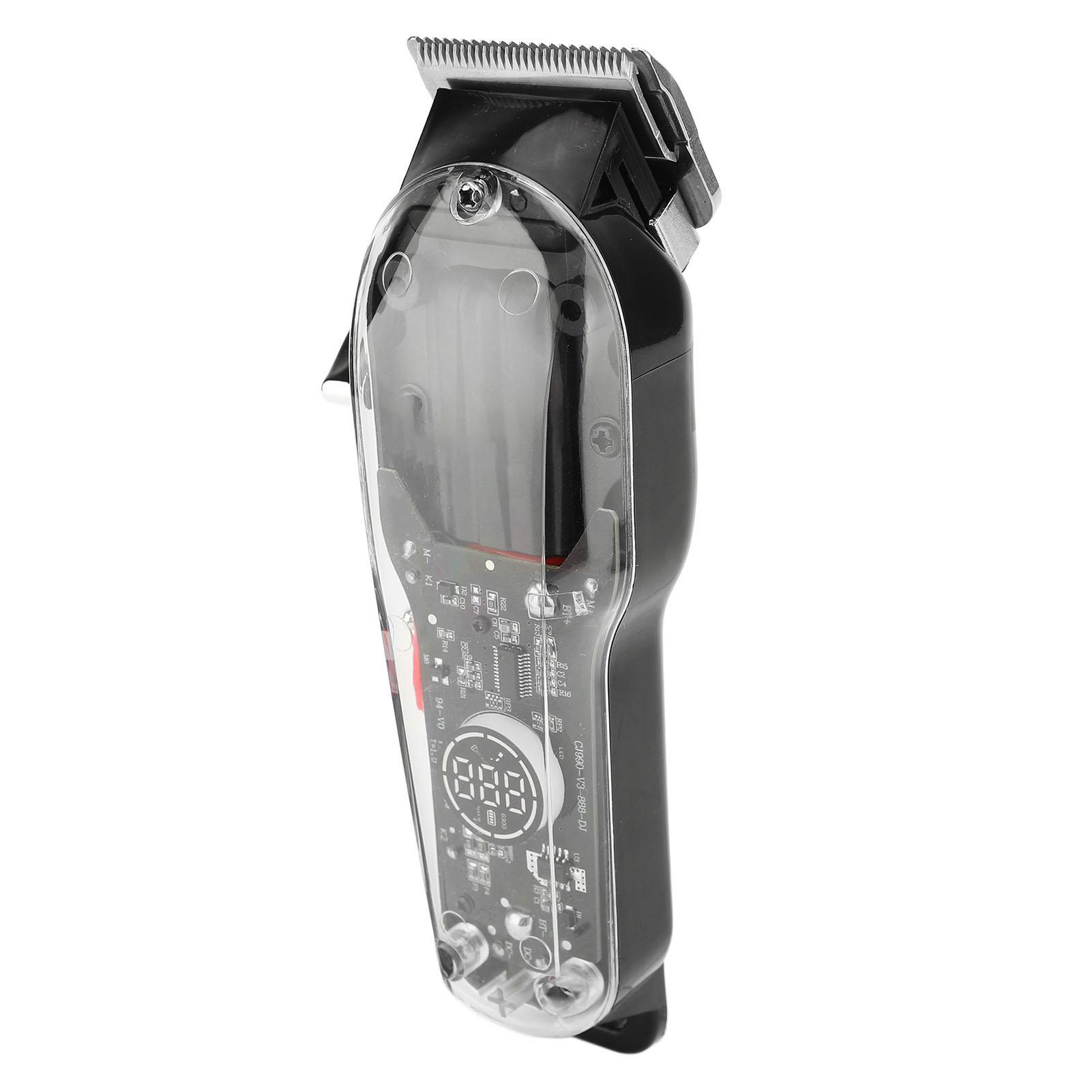 

Прозрачная электрическая машинка для стрижки волос триммер со светодиодным дисплеем USB аккумуляторная машинка для стрижки волос чёрный