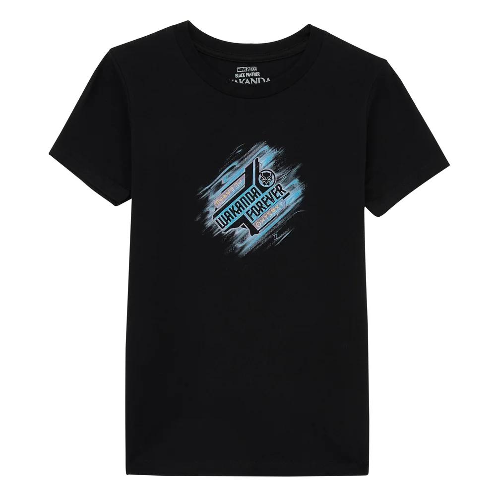 Wakanda Forever Fade Kids T-Shirt - Black - 3-4 Years 130