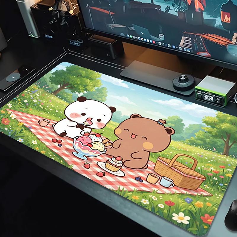 Bubu y Dudu Cartoon Color Mouse Pad Large Gaming Table Cushion Non-slip Laptop Tablet Big Mousepad XXL Mat Mini PC Playmat With Lock edge
