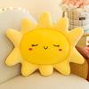 Cute Sun Plush Pillow Soft Yellow Cartoon Style Decorative Cushion for Youngsters' Room, Portable Polyester Throw Pillow with Delightful Design
