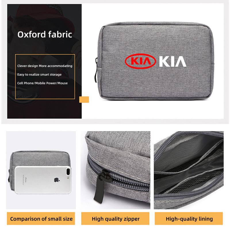 CNR2 Oxford Cloth Car Styling Digital Storage Bag Portable USB Data Cable Storage Case For KIA Ceed Sportage Rio K5 K2 Optima Cerato