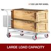SucceBuy 4 Pack 6" X 2" Heavy Duty Iron Core Polyurethane 2 Rigid and 2 Swivel Casters Side Brake 1000LBS Capacity Per Wheel
