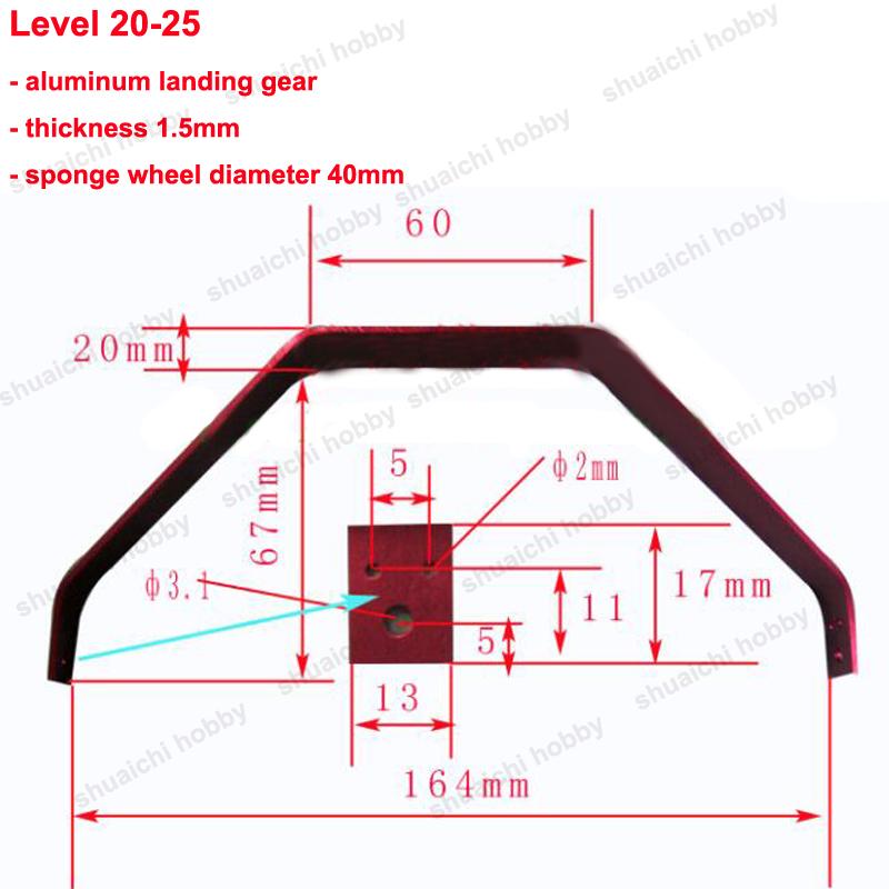 1Set Aluminum Alloy Landing Gear Sponge Wheels Shaft Axle for 20-25/25-40/50 Classes DIY RC Electric Plane Fixed Wing Aircraft