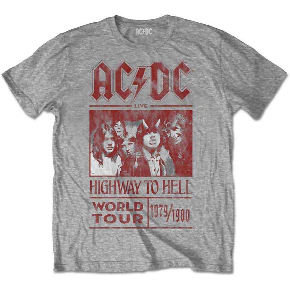 AC/DC  Highway To Hell World Tour 79/80  Серая футболка - НОВАЯ Унисекс футболка XXL